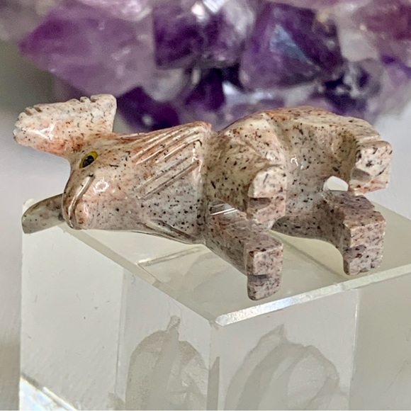 MOOSE Soapstone Figurine MINI Carved Stone Healing Crystal Animal Carving 1.5" - Picture 9 of 10